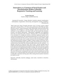 thumnail for Thevenot_2021_Innovation as a Consideration for Being a Social Justice Decolonization.pdf