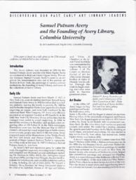 thumnail for Samuel_Putnam_Avery_and_the_Founding_of_Avery_Library.pdf