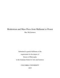 thumnail for McGuinness, Max - Modernism and mass press from Mallarmé to Proust (15595).pdf
