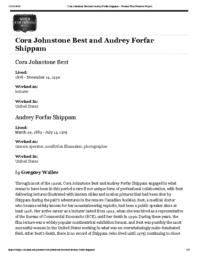 thumnail for Cora Johnstone Best and Audrey Forfar Shippam – Women Film Pioneers Project.pdf