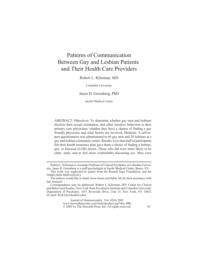 thumnail for Klitzman_Patterns of Communication Between Gay and Lesbian Patients and Their Health Care Providers.pdf