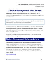 thumnail for Citation Management with Zotero.pdf