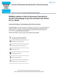thumnail for Building resilience to hate in classrooms  Innovation in practice and pedagogy to prevent extremism and violence in U.S. schools.pdf