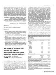 thumnail for An index to examine the sexual HIV risk of psychiatric service users based on sexual partners.pdf