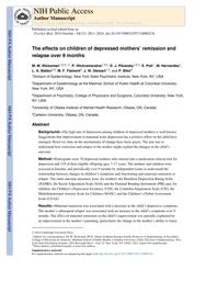 thumnail for Weissman et al. - 2014 - The effects on children of depressed mothers' remi.pdf