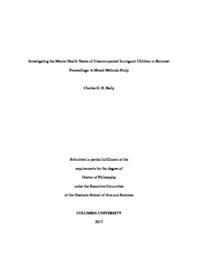 thumnail for Baily_2017_Mental Health Needs of Unaccompanied Immigrant Children.pdf