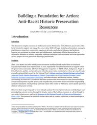 thumnail for Anti-Racist Historic Preservation Resource List.pdf