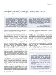 thumnail for Weissman - 2020 - Interpersonal Psychotherapy History and Future.pdf