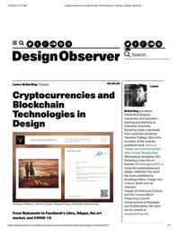 thumnail for Cryptocurrencies and Blockchain Technologies in Design_ Design Observer-Scherling.pdf