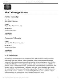 thumnail for The Talmadge Sisters – Women Film Pioneers Project.pdf