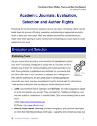 thumnail for Academic Journals_ Evaluation, Selection and Author Rights.pdf