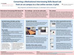 thumnail for Piepmeier and Marquart_Converting a Motivational Interviewing Skills-Based Lab from an on-campus version to a live online version_CTL Symposium 2020.pdf