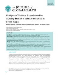 thumnail for Dhamala et al_2021_Workplace Violence Experienced by Nursing Staff at a Tertiary Hospital in Urban.pdf