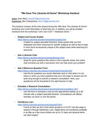 thumnail for Handout - We Have The Libraries At Home! Workshop.pdf