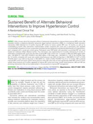 thumnail for Rodriguez et al. Sustained Benefit of Alternate Behavioral Intevention - Hypertension June 20121.pdf
