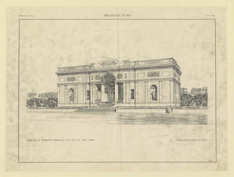 Plate XV. Library, J. Pierpont Morgan, East 36th St., New York. McKim, Mead & White, Architects