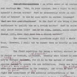 Jewish Writer and a Yiddish...