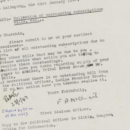 Correspondence regarding ou...