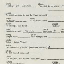 Western questionnaire, answ...
