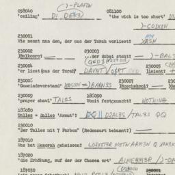 Western questionnaire, answ...
