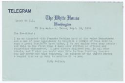 Bailey telegram to President Franklin Delano Roosevelt about Secretary of Labor Frances Perkins