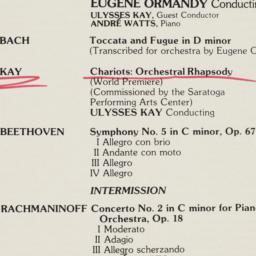 Saratoga Concert program