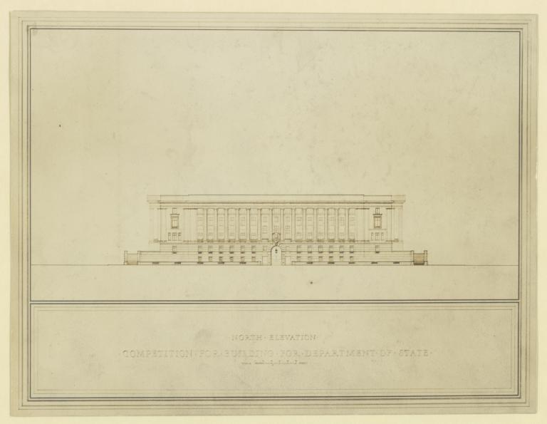 Competition for building for Department of State. North elevation