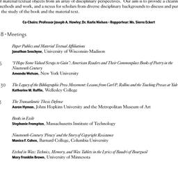 Schedule, Material Texts, s...