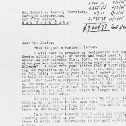Letter from Gunnar Myrdal t...