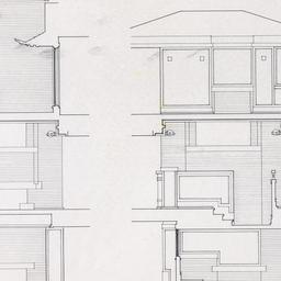 Chimney, hearth elevations