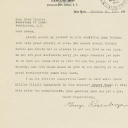 Letter from George Rosenber...