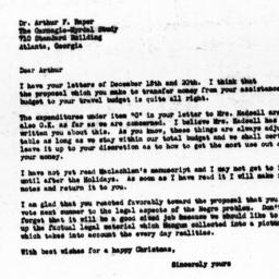 Letter from Guy B. Johnson ...