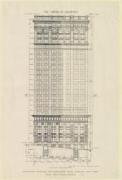Exchange Place elevation. Downtown building, Knickerbocker Trust Company, New York. McKim, Mead & White, Architects