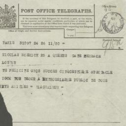 Telegram from &quot;Diaghil...