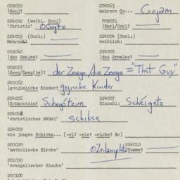 Western questionnaire, answ...