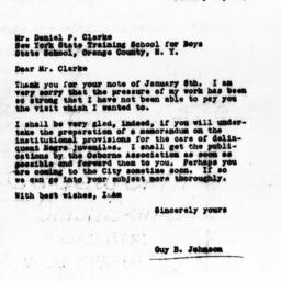 Letter from Guy B. Johnson ...