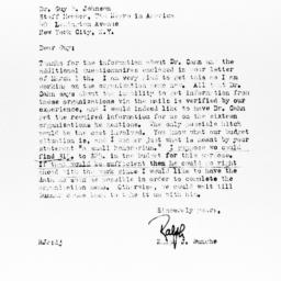 Letter from Ralph J. Bunche...