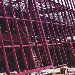 Construction view, metal fr...