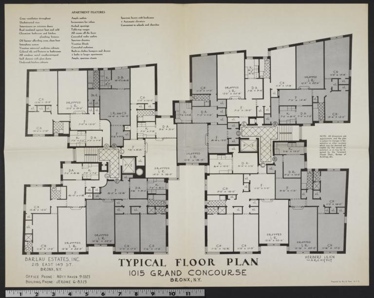 1015 Grand Concourse, Typical Floor Plan The New York
