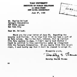 Letter from Dorothy Swaine ...