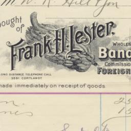 Frank H. Lester. Bill or re...