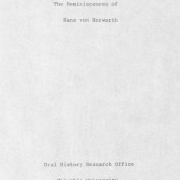 Reminiscences of Hans von H...