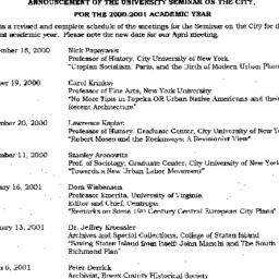 Schedules, City, seminar 45...