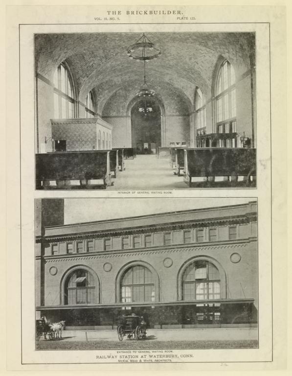 Plate 123. Entrance to General Waiting Room. Railway Station at Waterbury, Conn. McKim, Mead & White, Architects