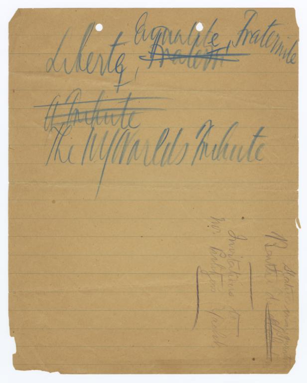 Autograph Drafts Relating to Dedication of Statue of Liberty