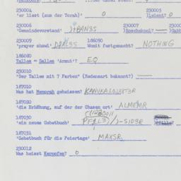 Western questionnaire, answ...