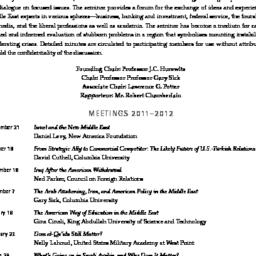 Schedules, The Middle East,...