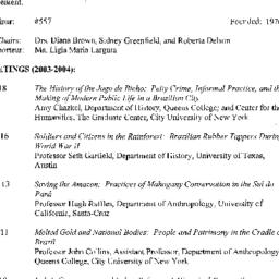 Schedules, Brazil, seminar ...