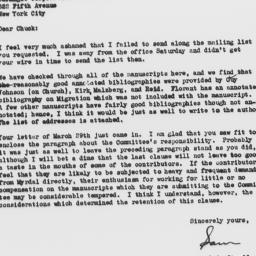 Letter from Samuel A. Stouf...