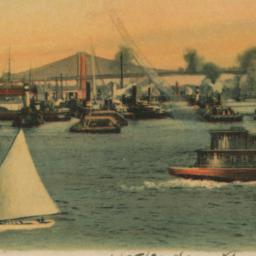 Tugs in East River, N.Y. City.